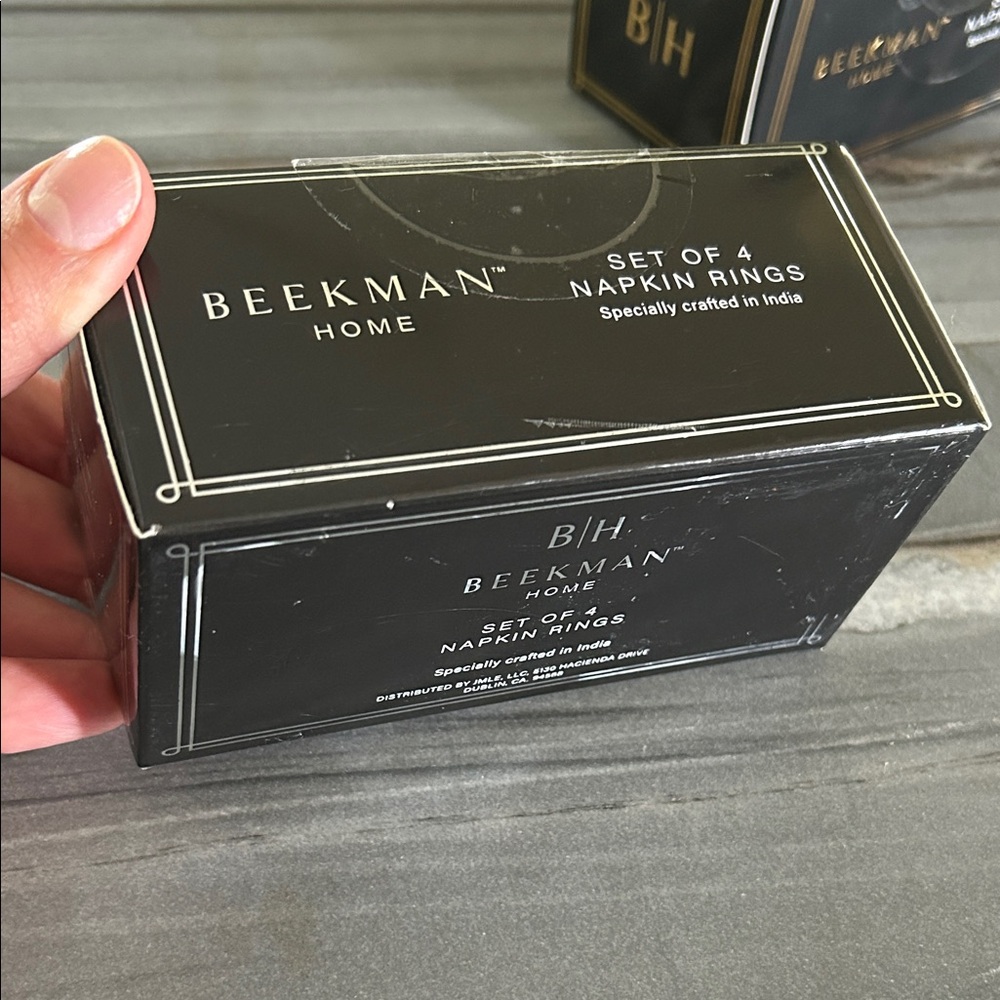 Beekman Home set of 4  Beaded Napkin Rings unopened box new! - Picture 8 of 8